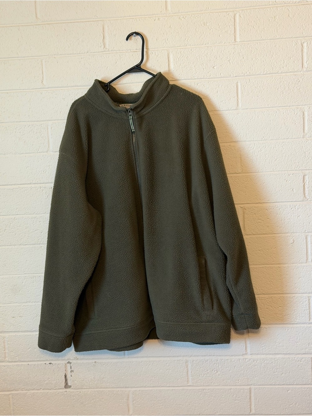 Orvis Olive Green Full-Zip Fleece Pullover